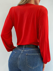Kadın Uzun Kollu Kruvaze Yaka Sandy Bluz