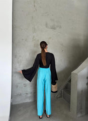 BEL LASTİK DETAYLI MODAL KUMAŞ PANTOLON - Fuşya