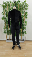 Kadın Uzun Kollu önden Fermuar Detaylı Kemerli Kadife Tulum