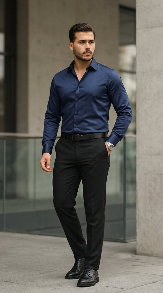 Erkek Saten Klasik Gömlek