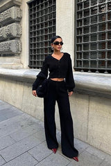 Püskül Detaylı Hırka Pantolon Triko Takım 9967