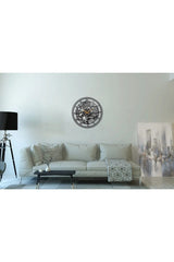 Wall Art Home Black Flora Metal Duvar Saati 50x50 Cm