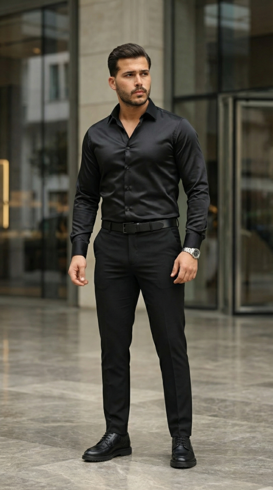 Erkek Saten Klasik Gömlek