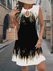 Kadın Yaka Damla Dekolteli Desenli Dalgıç Elbise