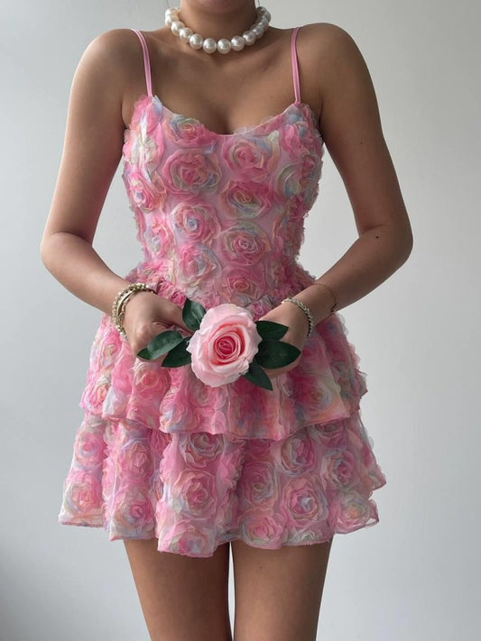 Flora İp Askılı Elbise