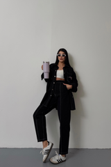 DENİM PUNTOLU GÖMLEK-PANTOLON TAKIM - Sarı