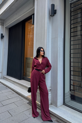 ÇİZGİLİ BLUZ  - PANTOLON TAKIM - Siyah