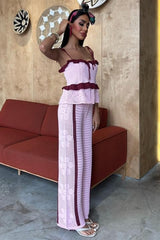 Askılı Bluz Pantolon Triko Takım 10114