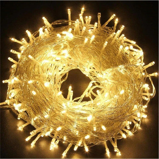 10m 60 Led Gün ışığı 2 Kademeli Şeffaf Kablo Pilli MZ-33