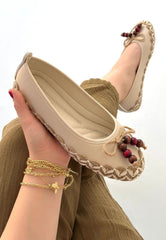 Ilwe Bej Cilt Babet Ayakkabı