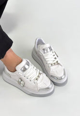 Ceans Beyaz Cilt Bağcıklı Spor Ayakkabı