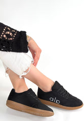 Lendo Siyah Süet Bağcıklı Spor Ayakkabı