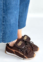 Dissa Kahverengi Cilt Bağcıklı Paraşüt Detaylı Spor Ayakkabı