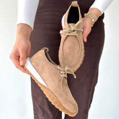 Lunga Bej Cilt Bağcıklı Spor Ayakkabı