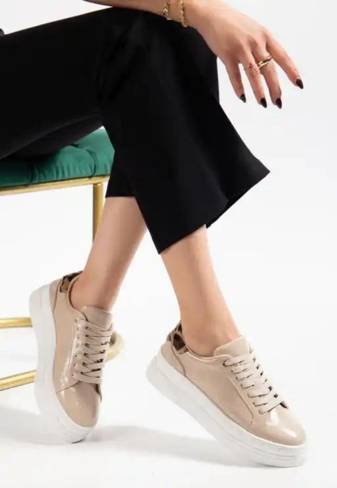 Jetan Bej Rugan Bağcıklı Spor Ayakkabı