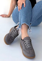 Lendo Gri Süet Bağcıklı Spor Ayakkabı