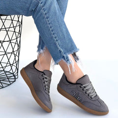 Lendo Gri Süet Bağcıklı Spor Ayakkabı