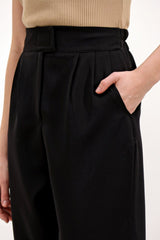 Kahverengi Yüksek Bel Kumaş Pantolon 6612