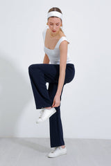 Lacivert Bol Paça Çımalı Pantolon 6662