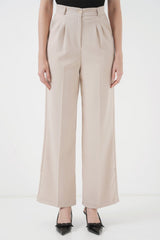 6647 Bol Paça Kumaş Pantolon - Siyah