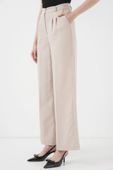 6647 Bol Paça Kumaş Pantolon - Siyah