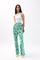 Desenli Saten Pantolon