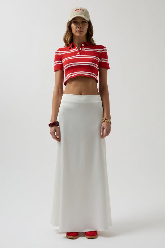 Polo Yaka Crop T-Shirt