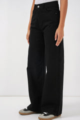 Bol Paça Yüksek Bel Palazzo Kot Pantolon 6656 - Mavi