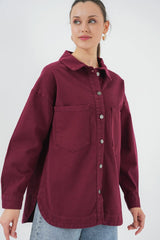 20192 Oversize Gabardin Gömlek Ceket - Haki