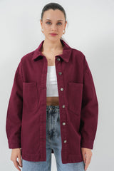20192 Oversize Gabardin Gömlek Ceket - Haki