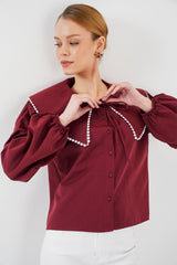 Bebe Yaka Gömlek 20314 - Bordo