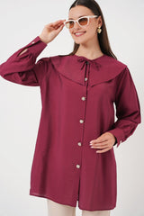 Bebe Yaka Uzun Tunik 5967 - Bordo