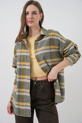Ekose Desen Oversize Oduncu Gömlek 3854 A.Kiremit