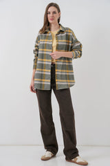 Ekose Desen Oversize Oduncu Gömlek 3854 A.Kiremit