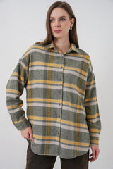 Ekose Desen Oversize Oduncu Gömlek 3854 A.Kiremit
