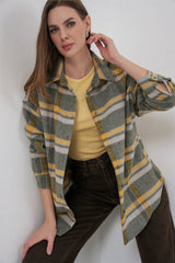 Ekose Desen Oversize Oduncu Gömlek 3854 A.Kiremit