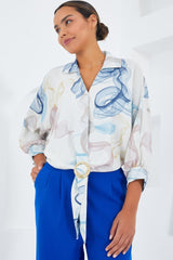 Oversize Dökümlü Crop Saten Gömlek 906 - Mint