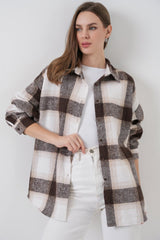 Ekose Desen Oversize Oduncu Gömlek 3854 A.Kiremit