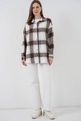 Ekose Desen Oversize Oduncu Gömlek 3854 A.Kiremit