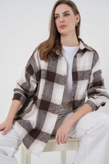 Ekose Desen Oversize Oduncu Gömlek 3854 A.Kiremit