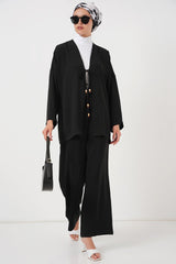 Ayrobin Kimono Pantolon İkili Takım 6739 - Gül Kurusu