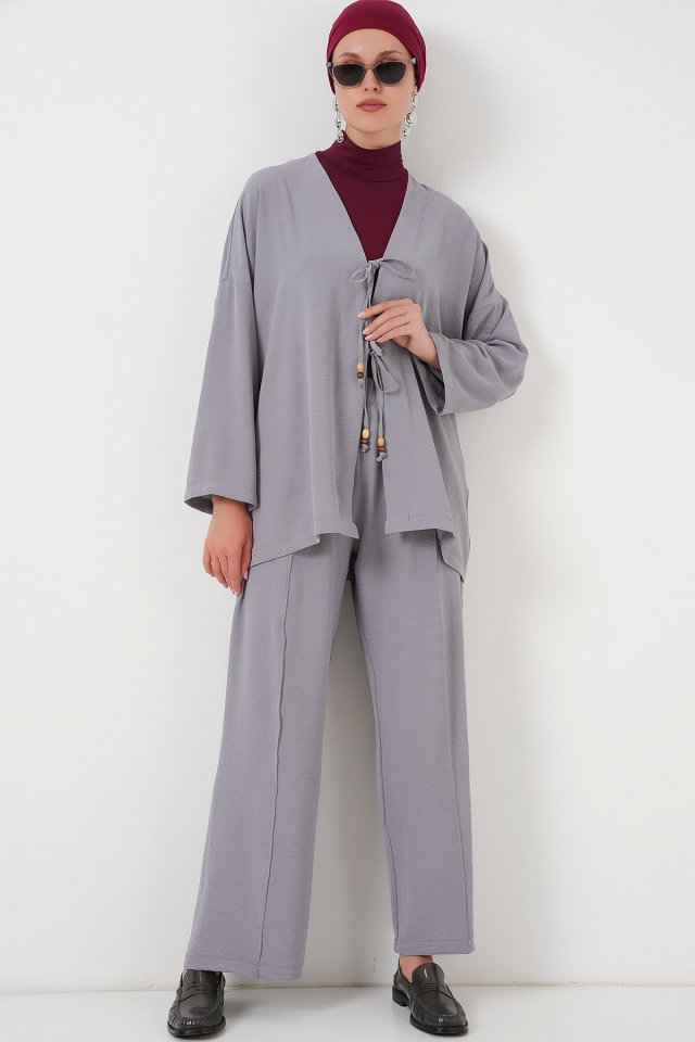 Ayrobin Kimono Pantolon İkili Takım 6739 - Gül Kurusu