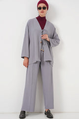 Ayrobin Kimono Pantolon İkili Takım 6739 - Gül Kurusu