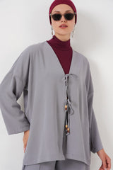 Ayrobin Kimono Pantolon İkili Takım 6739 - Gül Kurusu