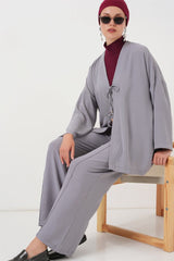 Ayrobin Kimono Pantolon İkili Takım 6739 - Gül Kurusu