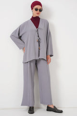 Ayrobin Kimono Pantolon İkili Takım 6739 - Gül Kurusu
