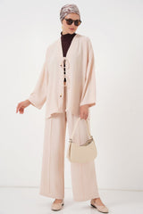 Ayrobin Kimono Pantolon İkili Takım 6739 - Gül Kurusu