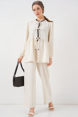 Önü Bağcıklı Tunik Pantolon İkili Takım 6744 - Mint