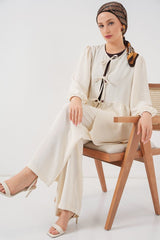 Önü Bağcıklı Tunik Pantolon İkili Takım 6744 - Mint
