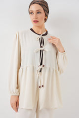 Önü Bağcıklı Tunik Pantolon İkili Takım 6744 - Mint